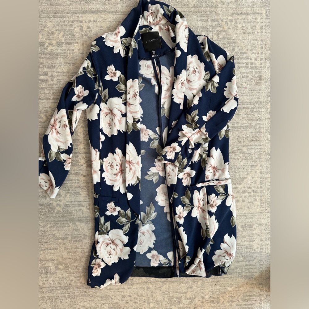 Blue floral blazer size XS